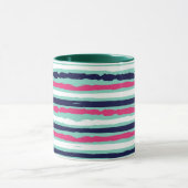Rosa, grüne und blaue Farbstreifen Tasse (Zentrum)