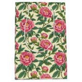 Rosa, grüne und gelbe Chinoiserie Blumen Mittlere Geschenktüte (Vorderseite)