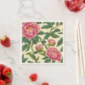 Rosa, grüne und gelbe Chinoiserie Blumen Serviette (Beispiel)
