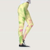 Rosa grüne und gelbe gefärbte Krawatte Leggings (Rechts)
