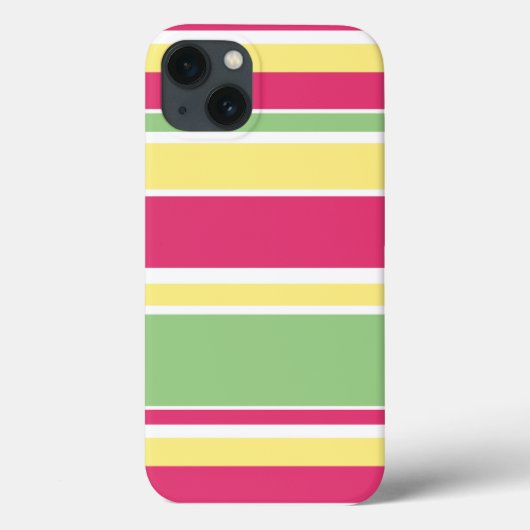 Rosa, grüne und gelbe Streifen Case-Mate iPhone ca Hülle (Rückseite)