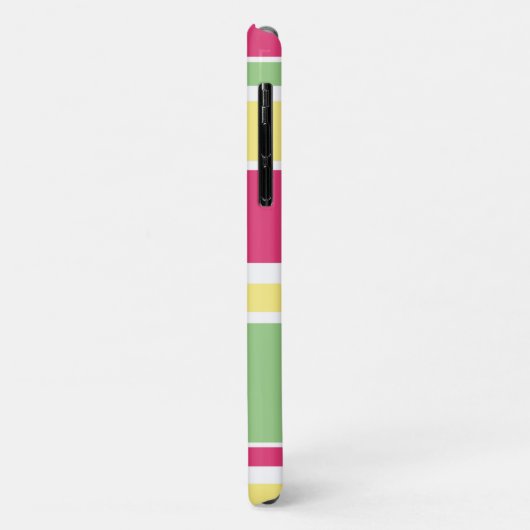 Rosa, grüne und gelbe Streifen Case-Mate iPhone Hülle (Hinten/Links)