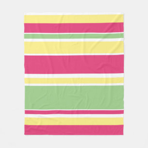 Rosa, grüne und gelbe Streifen Fleecedecke