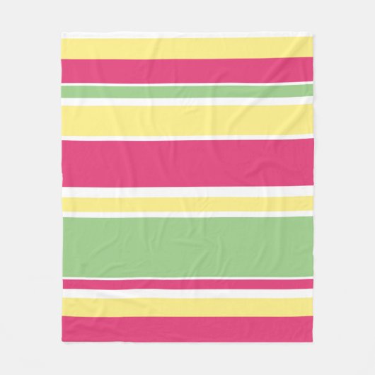 Rosa, grüne und gelbe Streifen Fleecedecke (Vorderseite)