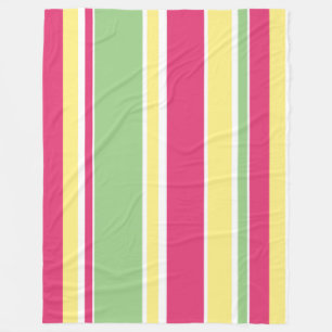 Rosa, grüne und gelbe Streifen Fleecedecke