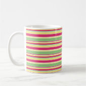 Rosa, grüne und gelbe Streifen Kaffeetasse (Links)