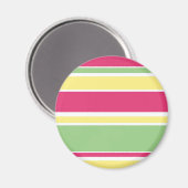 Rosa, grüne und gelbe Streifen Magnet (Vorderseite/Rückseite)