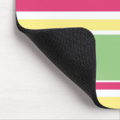Rosa, grüne und gelbe Streifen Mousepad (Ecke)