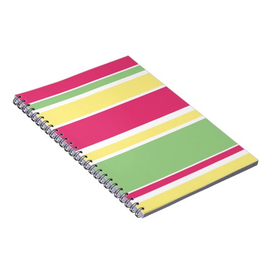 Rosa, grüne und gelbe Streifen Notizblock (Rechte Seite)