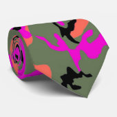 Rosa grüne und orange Tarnungs-Hals-Krawatte Krawatte (Gerollt)