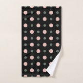 Rosa grüne und schwarze Punkte Badhandtuch Set (Handtuch)