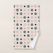 Rosa grüne und schwarze Punkte Badhandtuch Set (Handtuch)