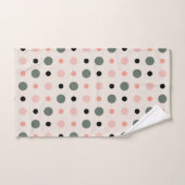 Rosa grüne und schwarze Punkte Badhandtuch Set (Handtuch)