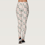 Rosa grüne und schwarze Punkte Leggings (Rückseite)