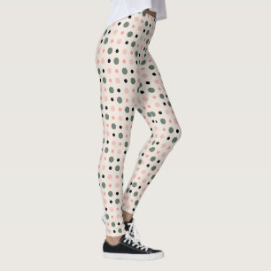 Rosa grüne und schwarze Punkte Leggings