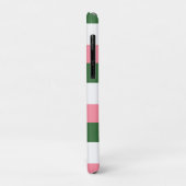 Rosa, grüne und weiße Streifen Case-Mate iPhone Hülle (Hinten/Links)