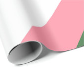 Rosa, grüne und weiße Streifen Geschenkpapier (Rolleneckpunkt)