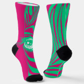 Rosa grüne ungleiche Zebrasocken Socken (Gewinkelt)