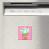 Rosa, grüne Valentinskizzen minze zu Eiscreme Magnet (In Situ (Geschirrspüler))