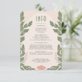 Rosa grüne Vintage Blumenzwiebelkarte Einladung (Stehend Vorderseite)