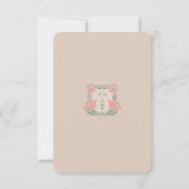 Rosa grüne Vintage Blumenzwiebelkarte Einladung (Rückseite)