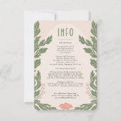 Rosa grüne Vintage Blumenzwiebelkarte Einladung (Vorderseite)