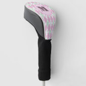 Rosa Grüne vornehme Argyle-Damen mit Monogramm Golf Headcover (angewinkelt)