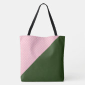 Rosa/grüne w-Polkapunkte des mit Monogramm Tasche (Rückseite)
