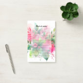 Rosa Grüne Wasserfarbe Botanischer Blütenstand Post-it Klebezettel (Büro)