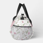 Rosa Grüne Wasserfarbe Wildblumen-Monogramm Duffle Bag (Rechts)