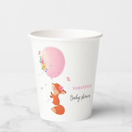 Rosa grüne Wasserfarbendusche Pappbecher (Vorderseite)