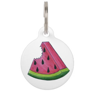 Rosa grüne Wassermelone Melon Slice Food Hund Tag Tiermarke