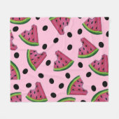 Rosa Grüne Wassermelone Melon Slice Wedge Frucht Fleecedecke (Vorderseite (Horizontal))