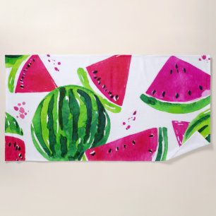 Rosa grüne Wassermelone Süße tropische Früchte Strandtuch