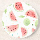 Rosa grüne Wassermelonenfrucht Getränkeuntersetzer (Vorne)