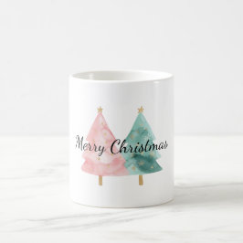 Rosa Grüne Weihnachtsbäume Kaffeetasse