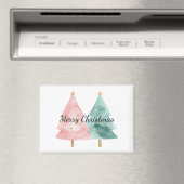 Rosa Grüne Weihnachtsbäume Magnet (In Situ (Geschirrspüler))