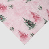 Rosa Grüne Weihnachtsbäume Seidenpapier (Detail)