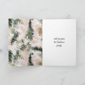 Rosa-grüne Weihnachtsbaumzweige in Rosa Karte (Innenseite)