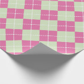 Rosa Grüne Weihnachtszeitschrift zur Raute Geschenkpapier (Ecke)