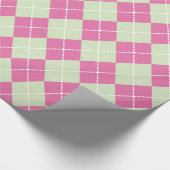 Rosa Grüne Weihnachtszeitschrift zur Raute Geschenkpapier (Ecke)