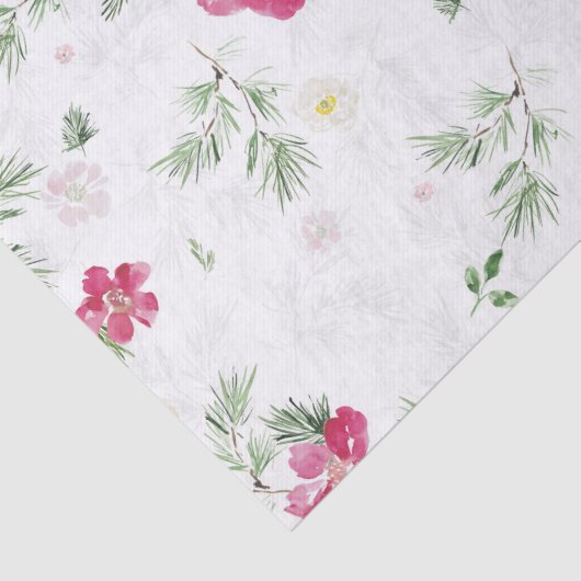 Rosa, grüne, weiße Blume Seidenpapier (Detail)