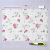 Rosa, grüne, weiße Blume Seidenpapier (Handwerk)