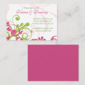 Rosa grüne weiße Blumenkarte Hochzeitskarte Begleitkarte (Vorne/Hinten)