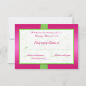 Rosa grüne, weiße Blütenantwort-Karte - DRUCKTES R RSVP Karte (Rückseite)