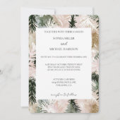 Rosa grüne weiße Weihnachtsbaumen Hochzeit Einladung (Vorderseite)