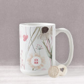 Rosa grüne Wildblume Kaffeetasse