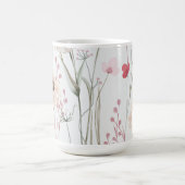 Rosa grüne Wildblume Kaffeetasse (Mittel)