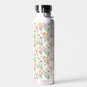 Rosa grüne Wildblumen-Wasserfarbe Trinkflasche (Links)