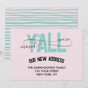 Rosa Grüne Wir sind umgezogen Euch Umzugsankündigu Einladung